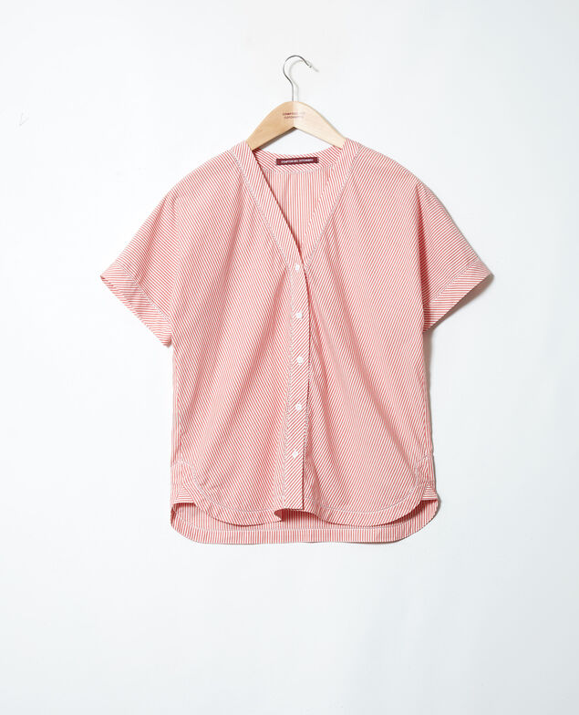 Striped blouse Ss molten lava