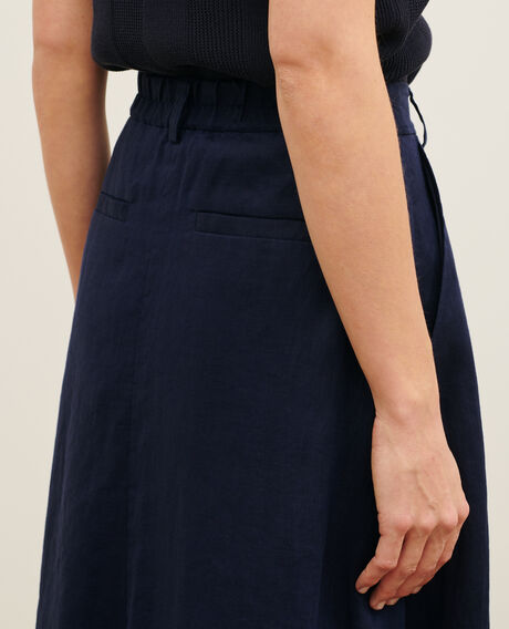 Linen midi skirt 68 blue 2ssk500f04