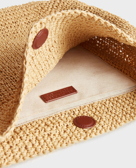 Hand-crocheted paper raffia bag 7003 30 natural 3sba078