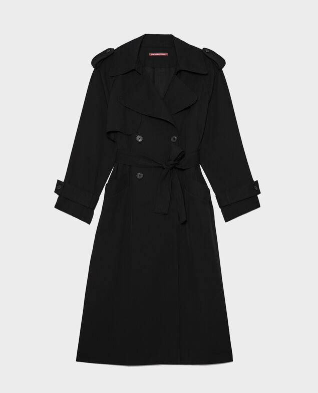 Oversize soft wool trench Black beauty