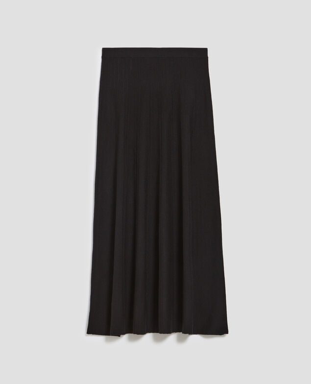 Merino wool maxi skirt H091 black beauty