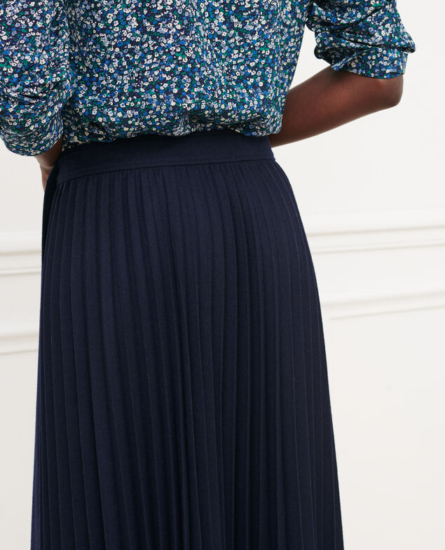 Flannel pleated skirt 7012c 69 navy