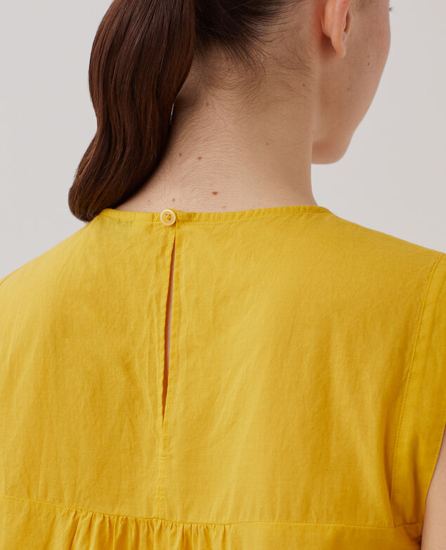 Cotton voile sleeveless top J450 ceylon yellow