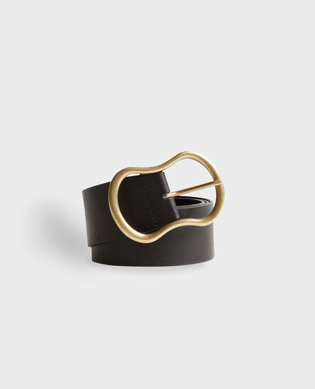 Wide leather belt