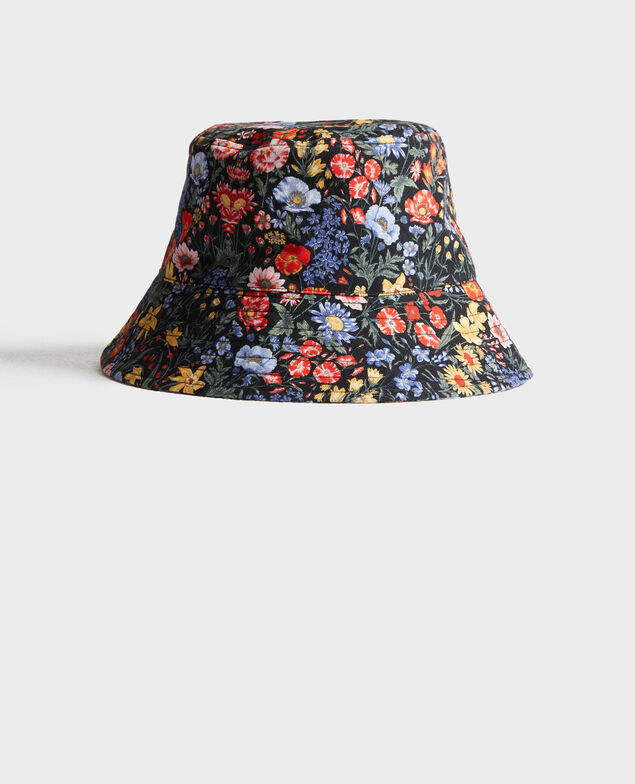 Printed cotton bucket hat Prairie black beauty
