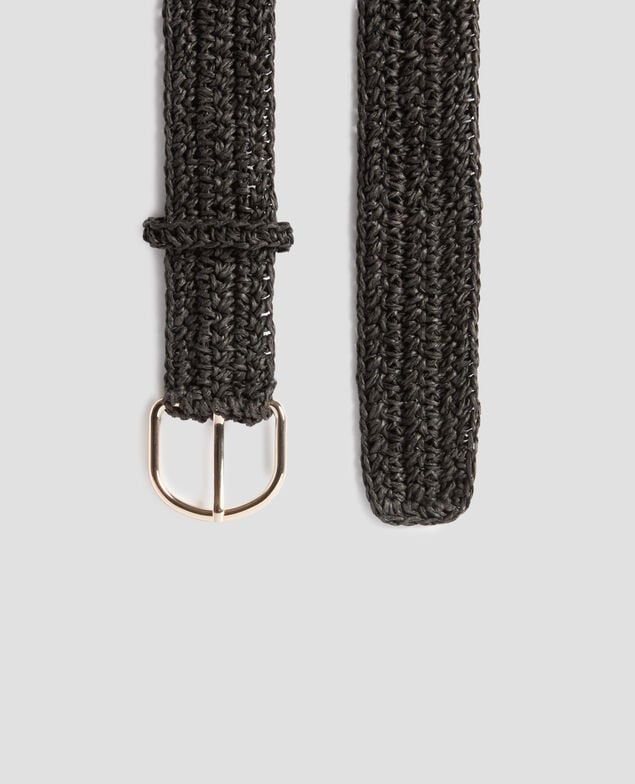 Wide braided raffia belt