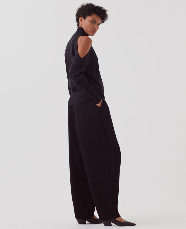 Cold shoulder jumper H099 black lurex