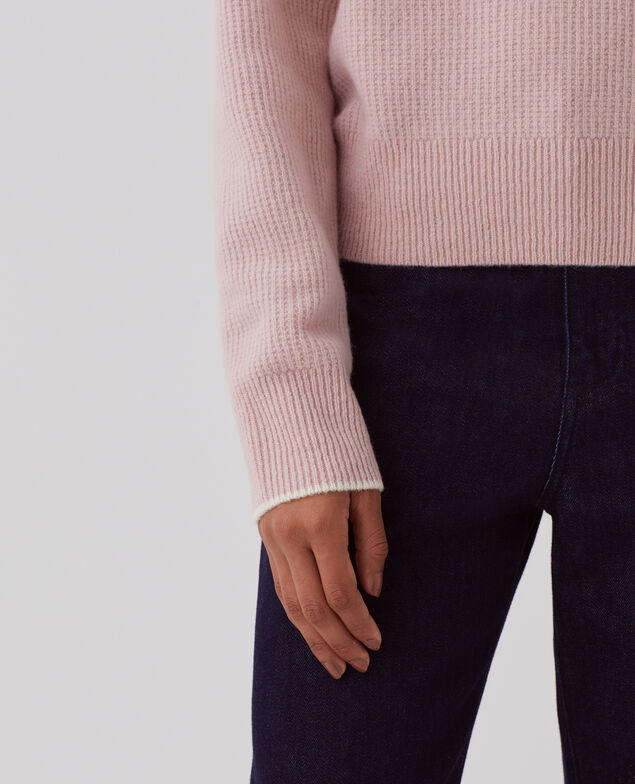Half-zip wool jumper U110 pink