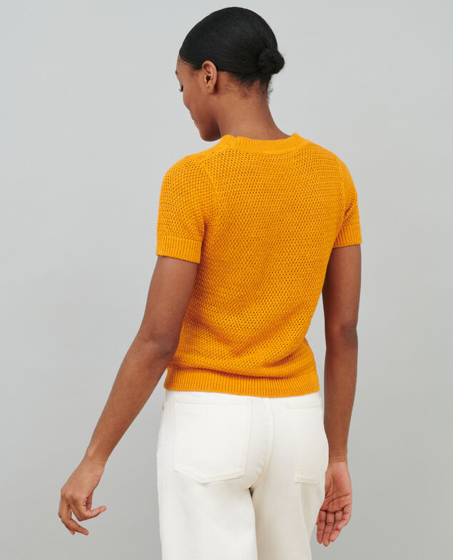 Short-sleeve linen jumper 23 orange 2sju430f04