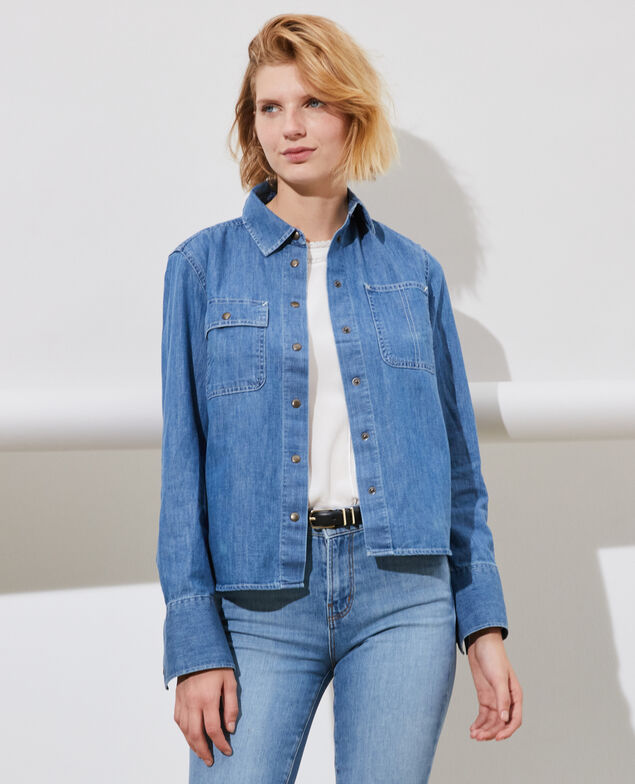 Denim shirt with pockets Denim medium wash