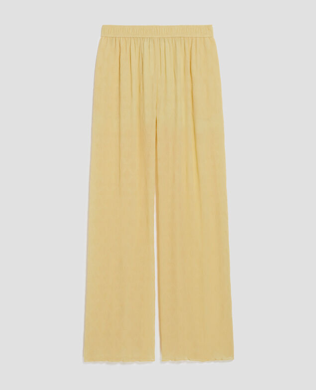Loose silky trousers H400 straw yellow