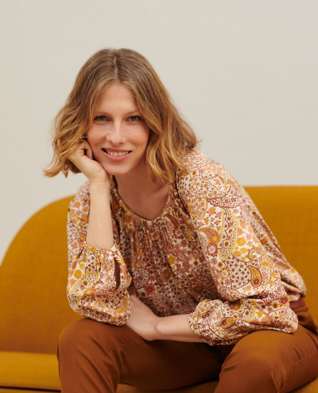Silky printed blouse