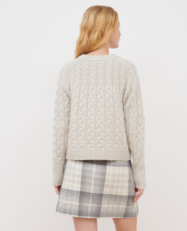 Merino wool blend round neck jumper A009 white knit