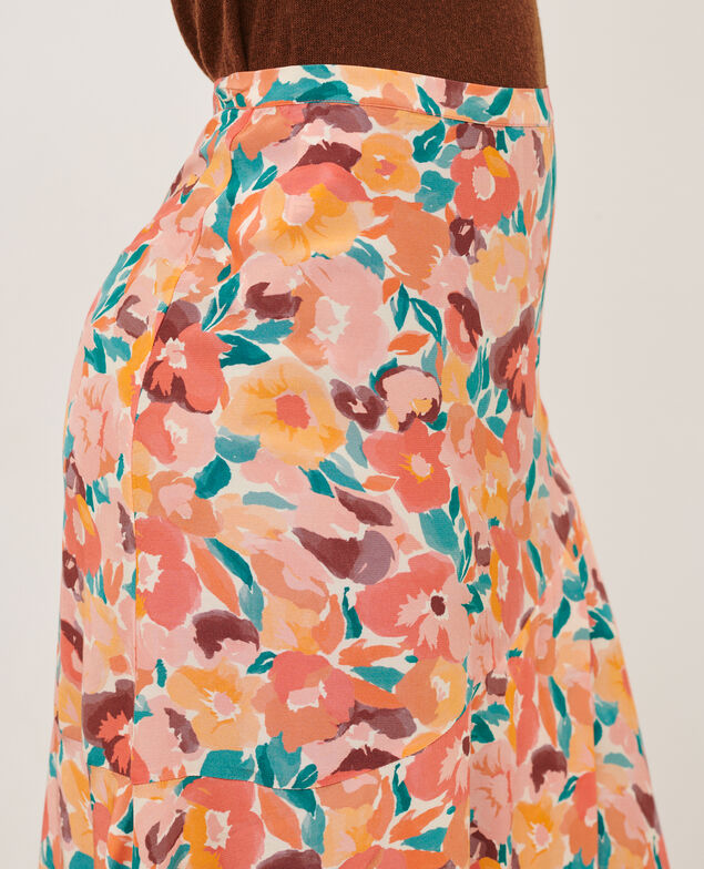 Silky printed skirt 0230 fauve orange