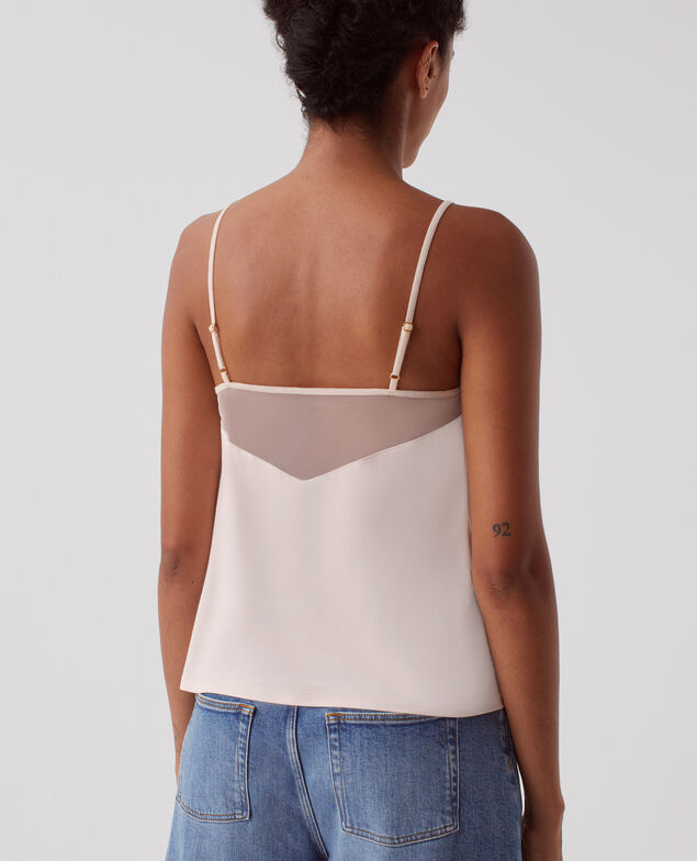 Fluid cami with spaghetti straps B100 rose_praline