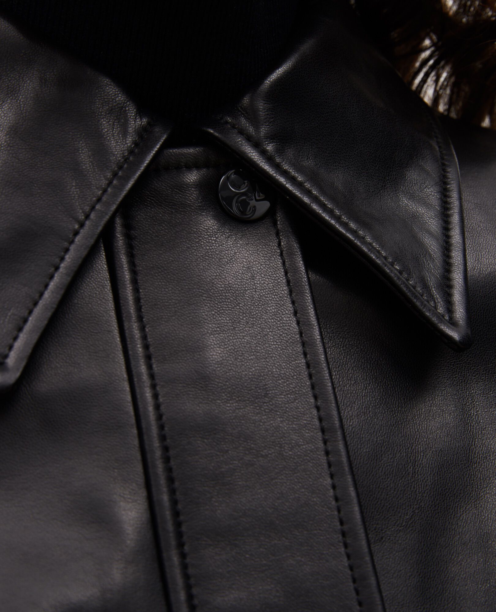 Lambskin zipped jacket. Black beauty Mettray
