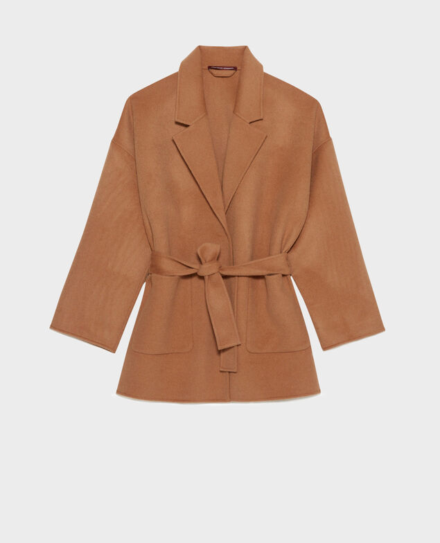 Wool blend short coat Latte