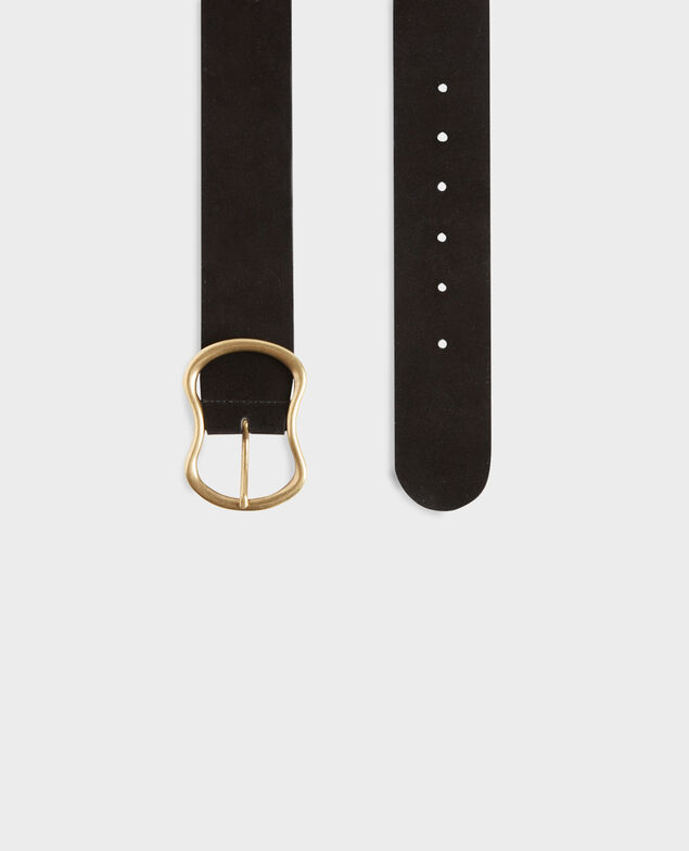 Wide suede belt