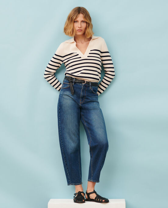 SYDONIE - BALLOON - 7/8 cotton jeans 8888 64 BLUE