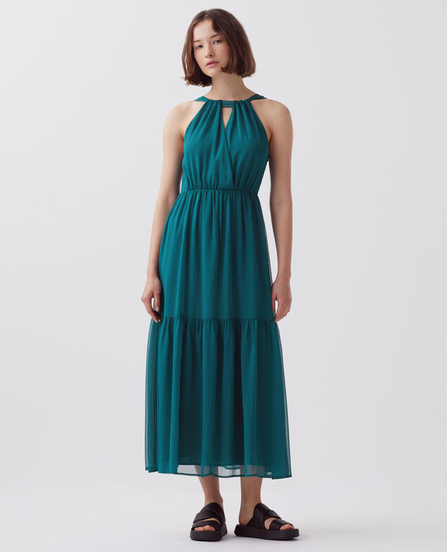 Fluid maxi dress H644 spruced-up blue