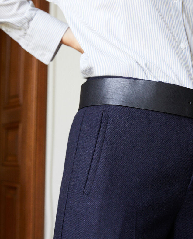 Wool blend suit trousers Dark navy