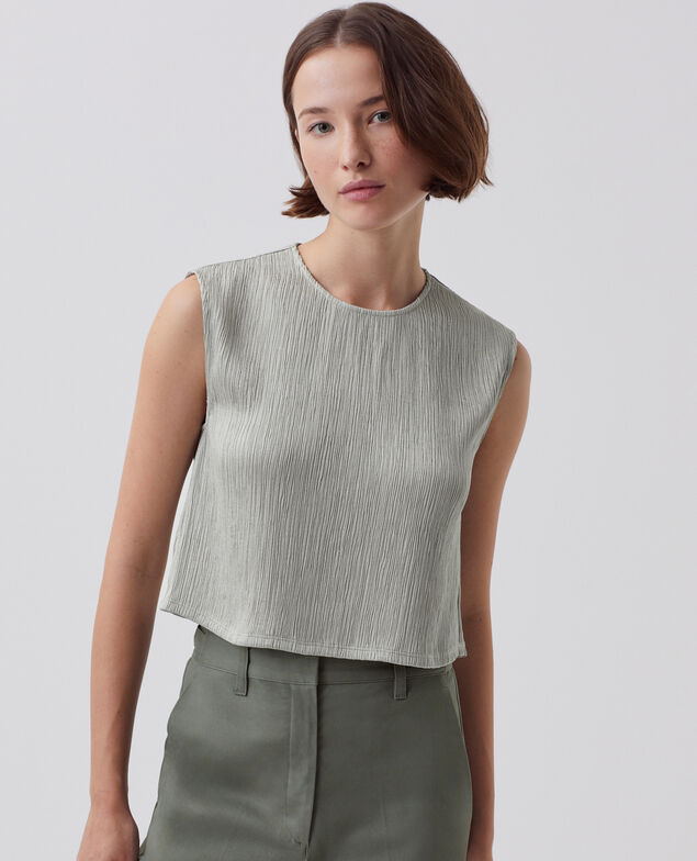 Textured vest top J050 shadow gray