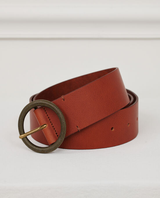Wide leather belt 9902 29 DARK ORANGE