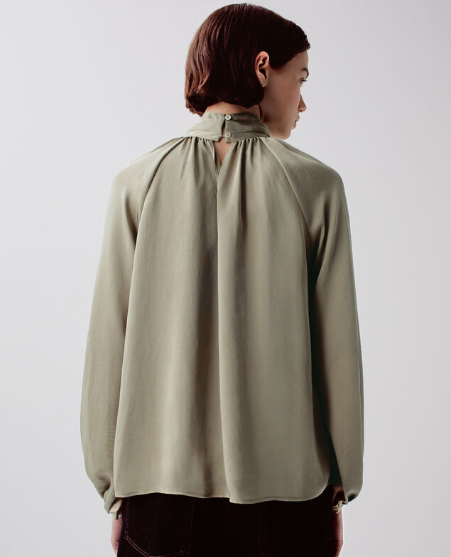 Flowing blouse I560 covert green