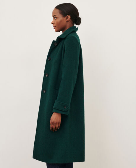 Straight coat in textured wool 8880 59 darkgreen 2wco201w10