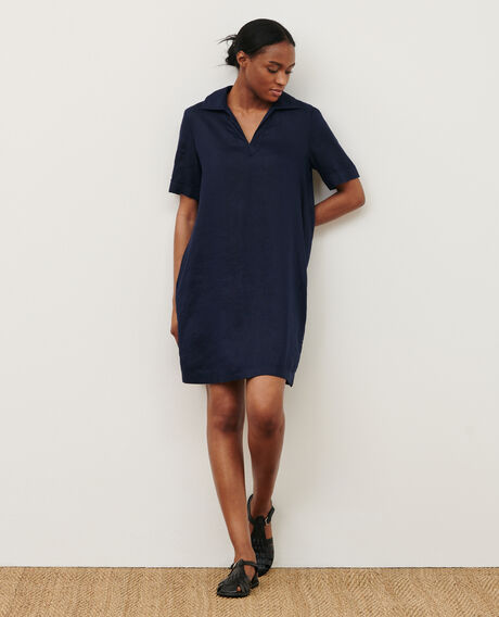 DAISY - Iconique linen dress 68 blue 2sdr355f04