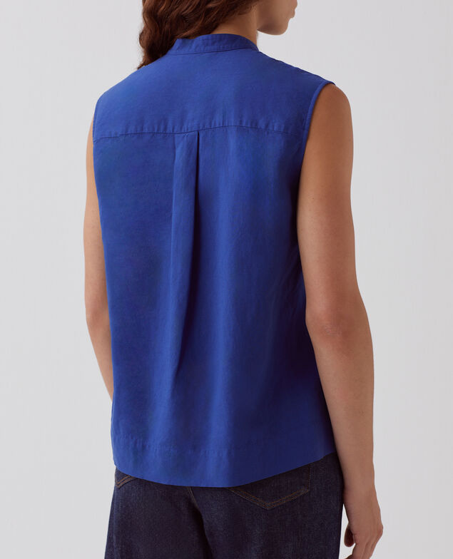 Sleeveless blouse H660 sodalite blue