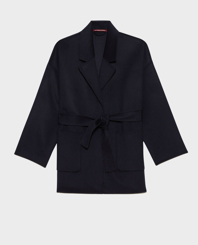 Double-sided wool and cashmere coat Night sky