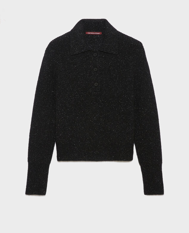 Alpaca blend polo neck jumper