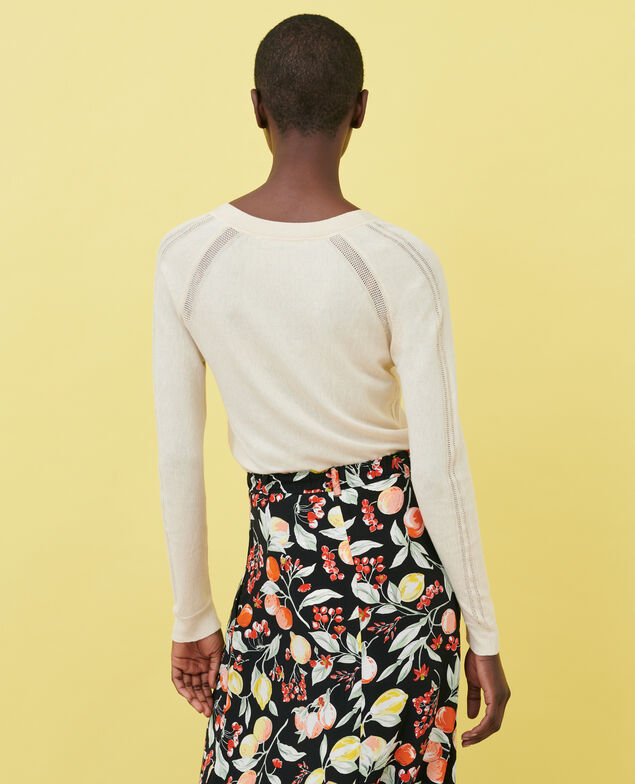 Mixed silk jumper 30 natural