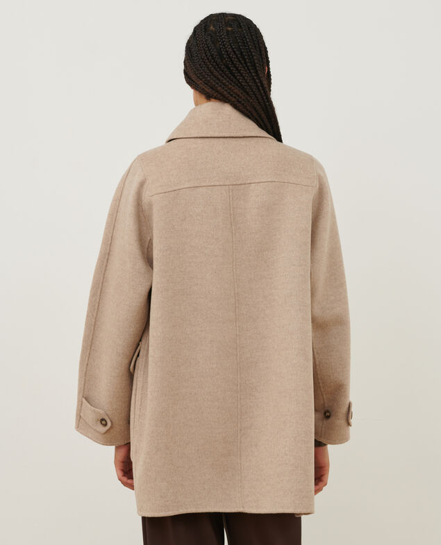 Double-faced wool and cashmere pea coat A304 natural