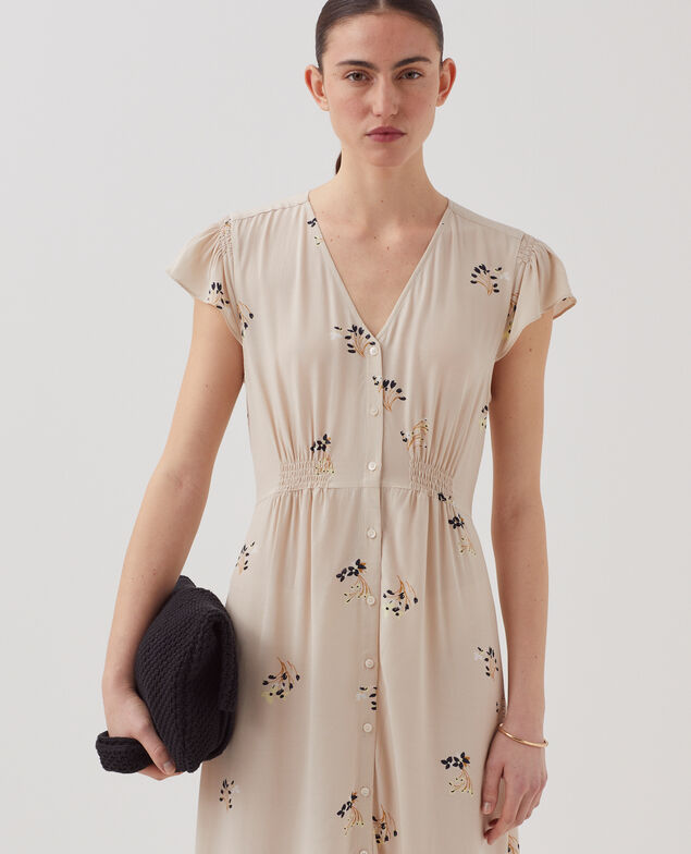 LUDIVINE - Floaty maxi dress J311 fl bouquet beige