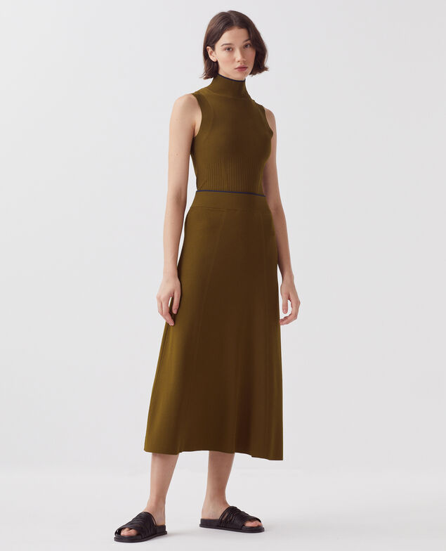 Knit midi skirt J350 breen kaki