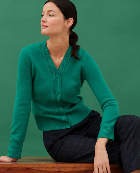 Cashmere cardigan 0553 emerald green 2wca260w24