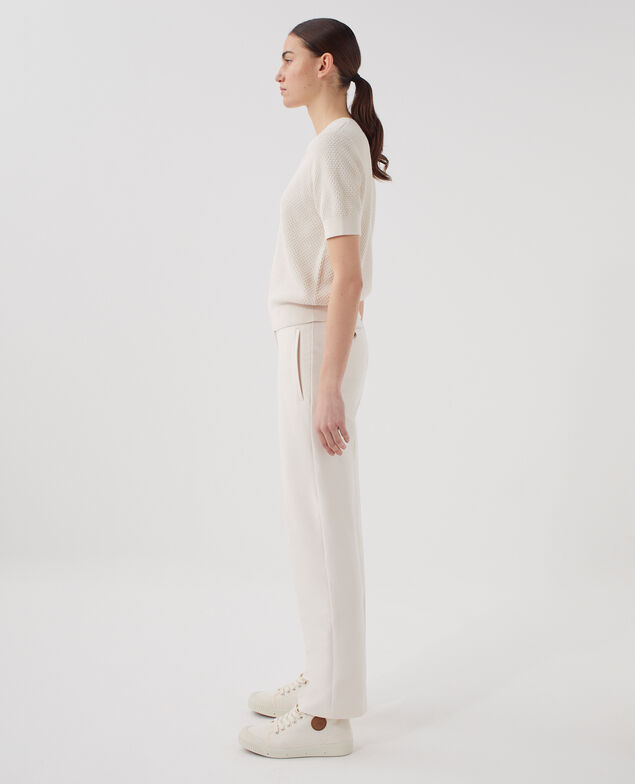 Short-sleeve cotton jumper U010 off white