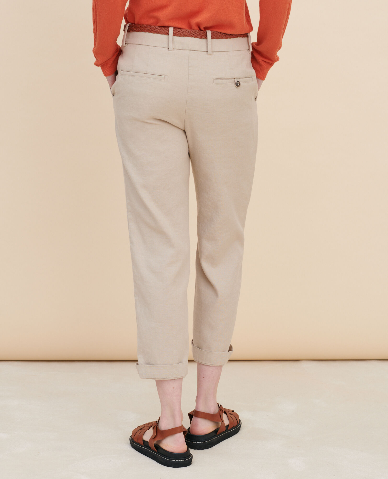 Tan shop cigarette trousers
