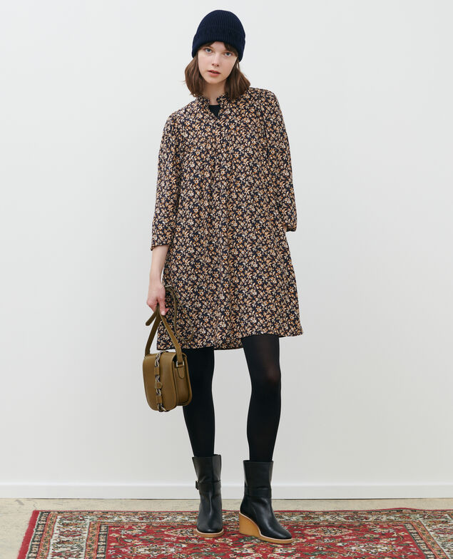 AGLAÉ - Short printed dress Indienne navy Palneca