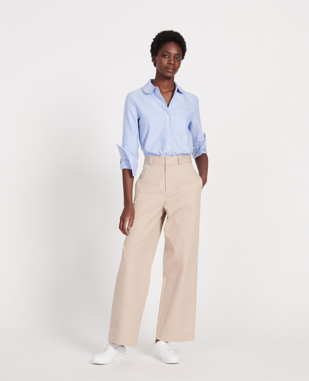 Cotton boyfriend trousers Oxford tan