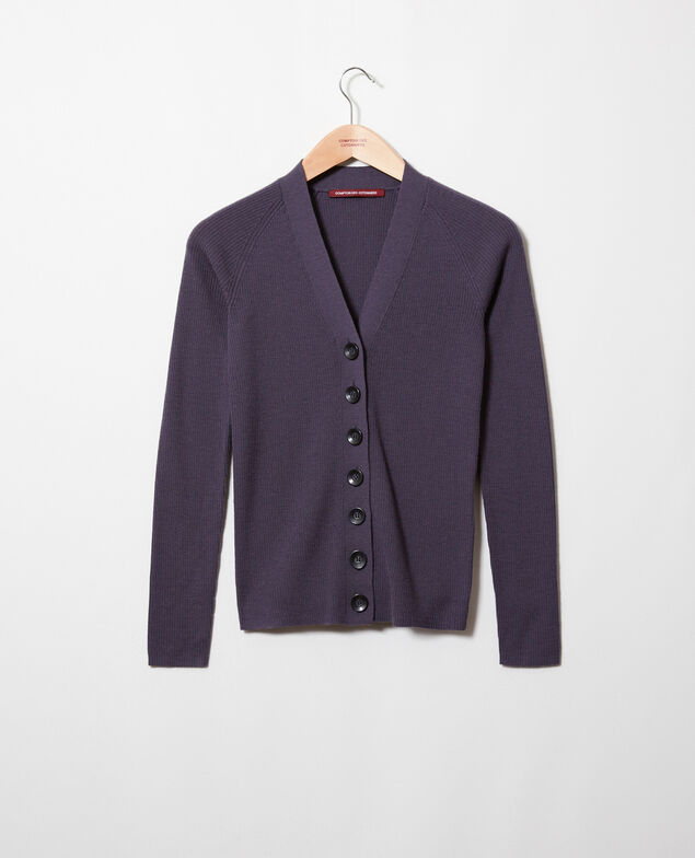 Classic cardigan 100% Merino Wool Odyssey gray