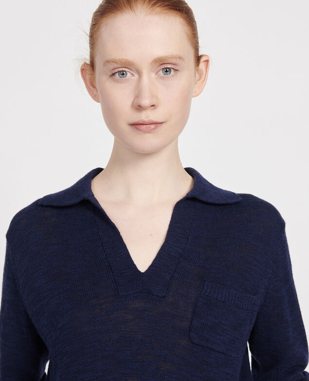 Linen blend jumper Maritime blue