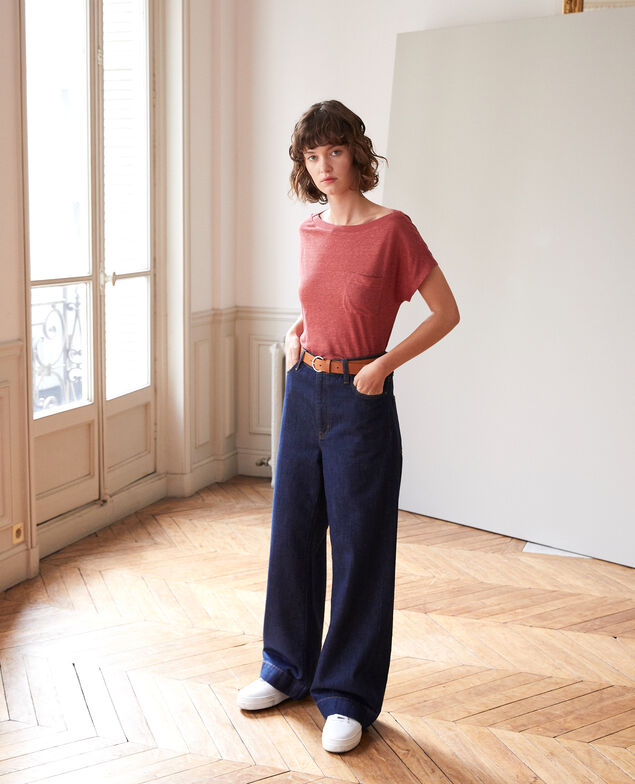 T-shirt with pocket Cowhide