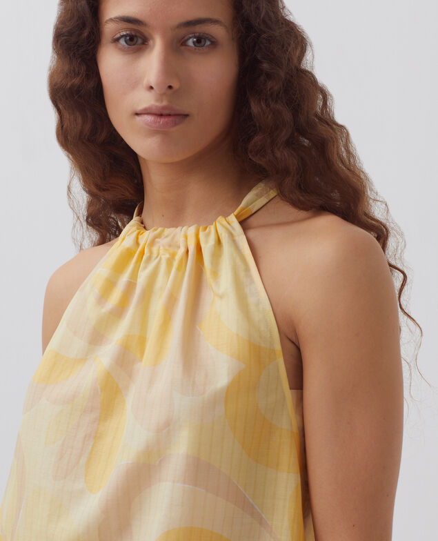 Halter neck top H413 anemone yellow