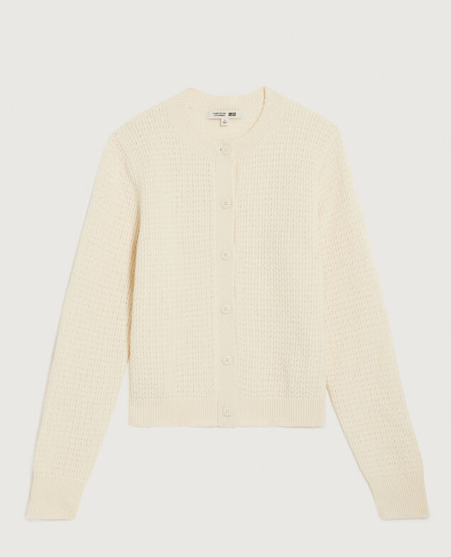 Round neck cardigan  U010 off white