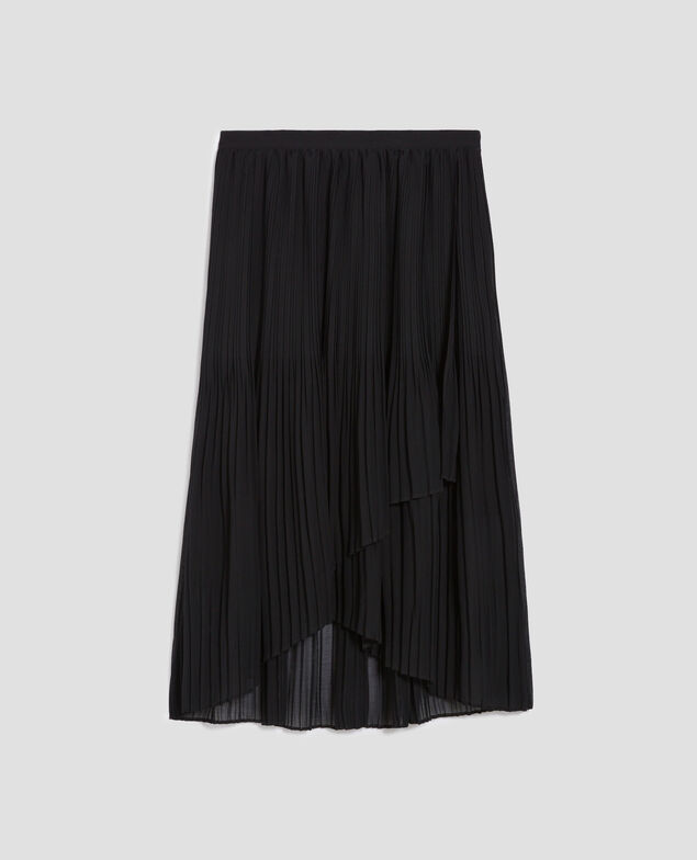 Pleated midi skirt H091 black beauty