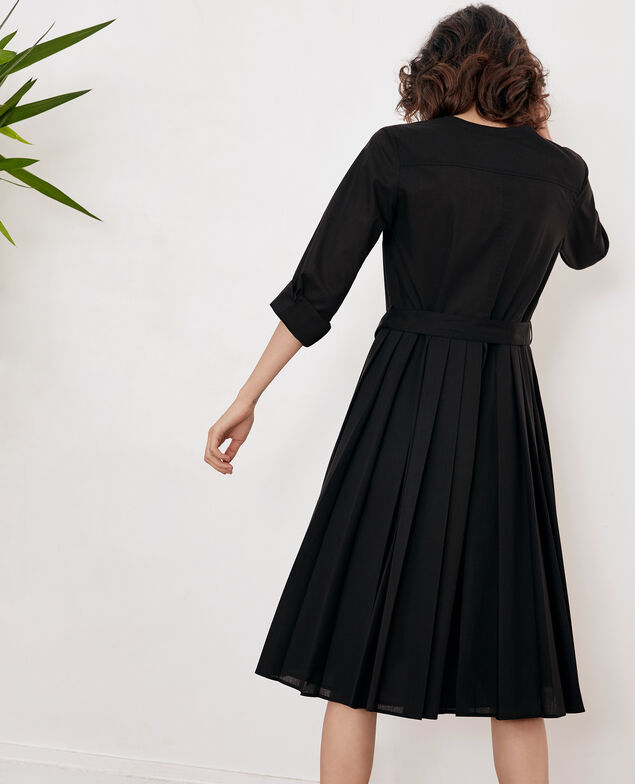 Dress with pleats Noir