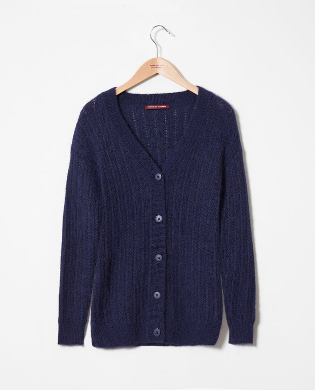 Novelty knit cardigan Evening blue